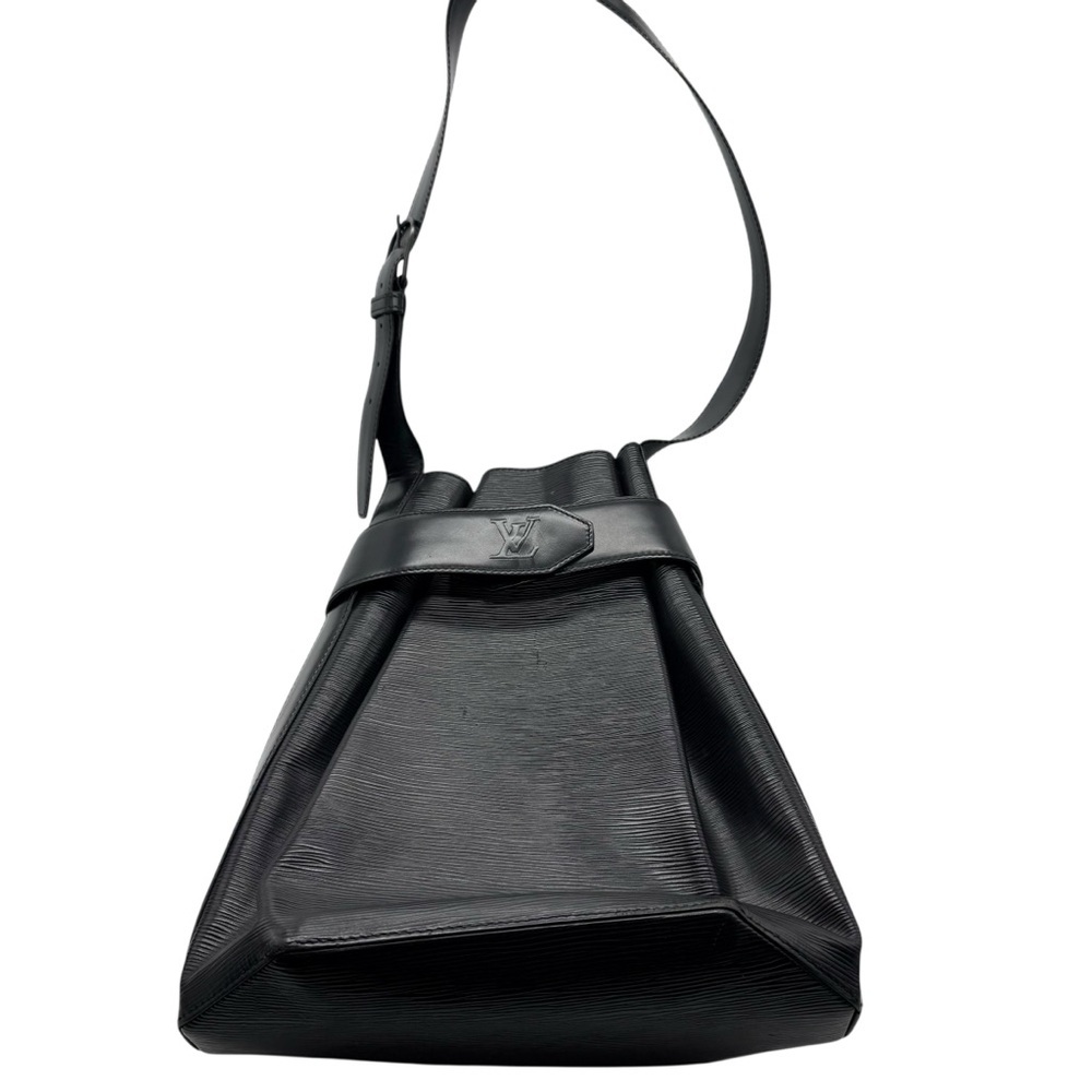 Louis Vuitton Black Epi Sac De Paul bucket Bag